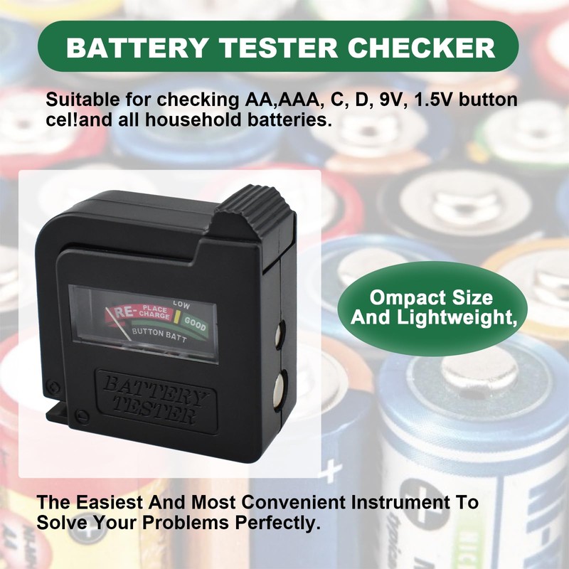 UBANU 1Pc BT-860 Universal Small Battery Volt Tester Checker, High
