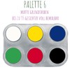 Grimas Professional Make-Up Palette Water Make-Up, Matte Basic Colours, 6