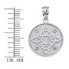 Sideways Crosses Round .925 Sterling Silver Celtic Trinity Knot Disc