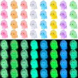 XOYTN 120PCS Mini Resin Dinosaurs, 8 Colors Tiny Resin Dinosaur Luminous Little Small Plastic Dinosaurs Glow in The Dark for Fairy Garden Landscape Aquarium Dollhouse Decor