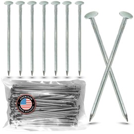 USA Made (150 Pack) Synthetic Grass Landscape, 5.5" Turf Nails/Stakes, 5 lbs Galvanized Boxed Spikes for Securing Artificial Turf & No Dig Edging Products Approximately 150 Nails