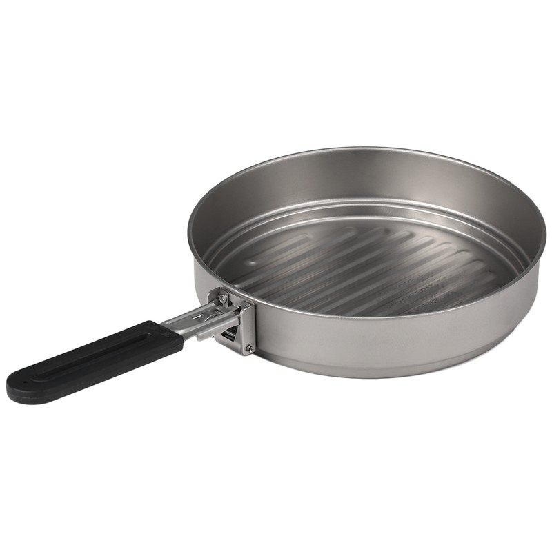 Lixada 1100ml Titanium Fry Pan Ultralight Grill Frying Pan with