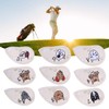 9PCS PU Leather Embroidery Waterproof Golf Putter Head Cover Iron