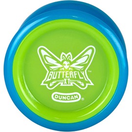 Duncan Toys Butterfly XT Yo-Yo with String, Ball Bearing Axle and Plastic Body, String Trick Yo-Yo, Blue with Green Cap