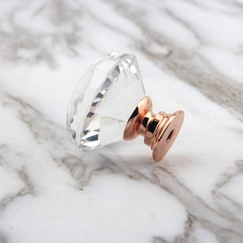 OXYPLAY 24PCS Drawer Knob Base for DIY Crystal Epoxy Resin, Drawer Handle Accessories Home Room Decoration, Alloy Metal Base Bulk for DIY Resin Knob (Rose Gold)