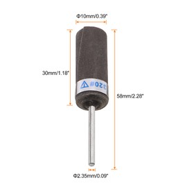 sourcing map 10pcs Abrasive Sandpaper Rolls 320 Grit 2.35mm Shank Sanding Drums Sleeves Cylinder Grinding Head for Woodworking Glass Metal Polishing