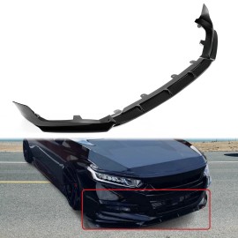 Front Bumper Lip Spoiler Splitter For 18-20 Honda Accord Sport Glossy Black