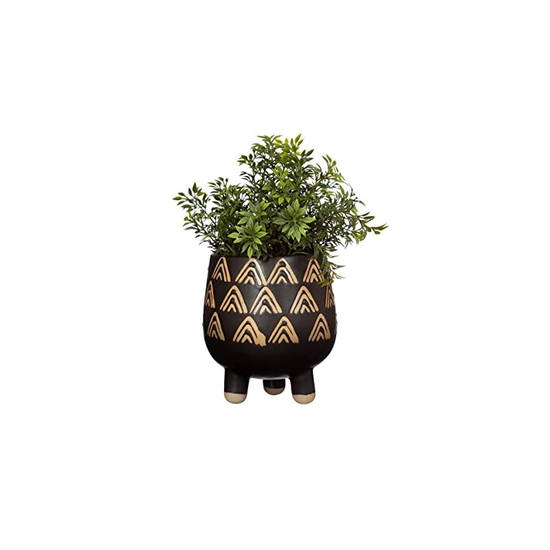 Sass & Belle Wax Resist Triangles Black Leggy Planter