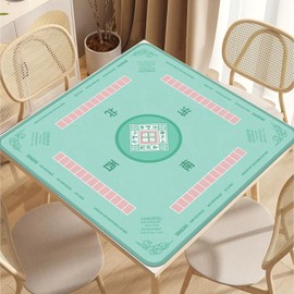 2F22E Mahjong Mat - Non-Slip Noise Reduction Gaming Mat 32.4x32.4 Inch for Mahjong/Poker/Board Games/Card Games/Dominoes (Cyan)