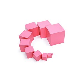 Adena Montessori Wonderfully Sensorial Teaching Toys for Children 2 3 Years Old - Montessori Small Pink Tower 0.7-7cm