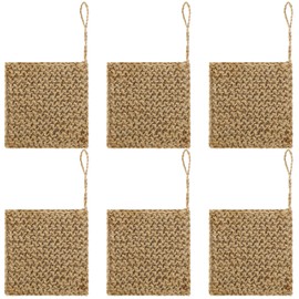 6 Pack Natural Hemp Dish Sponges, 4x4 Biodegradable Scrubber