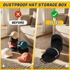 HZJYW Black Hat Box with Carry Handle and Adjustable Shoulder
