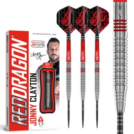 RED DRAGON Jonny Clayton Original 2.0 26 Gram Premium Tungsten Steeltip Darts Set with Flights and Stems