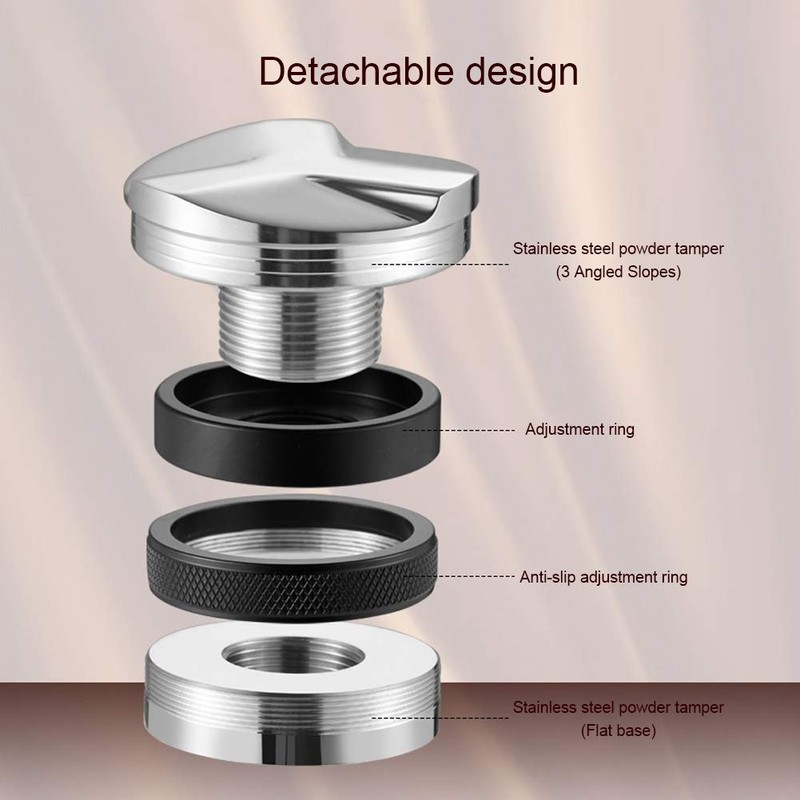 51 mm Espresso Masher Coffee Distributor, Stainless Steel Two-Head Espresso