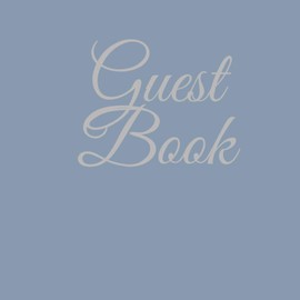 Wedding Guest Book: Dusty Blue with Silver Guest Book | Landscape Guest Book| Modern Paperback Guest Book| 152 pages 8.25 x 8.25 inches