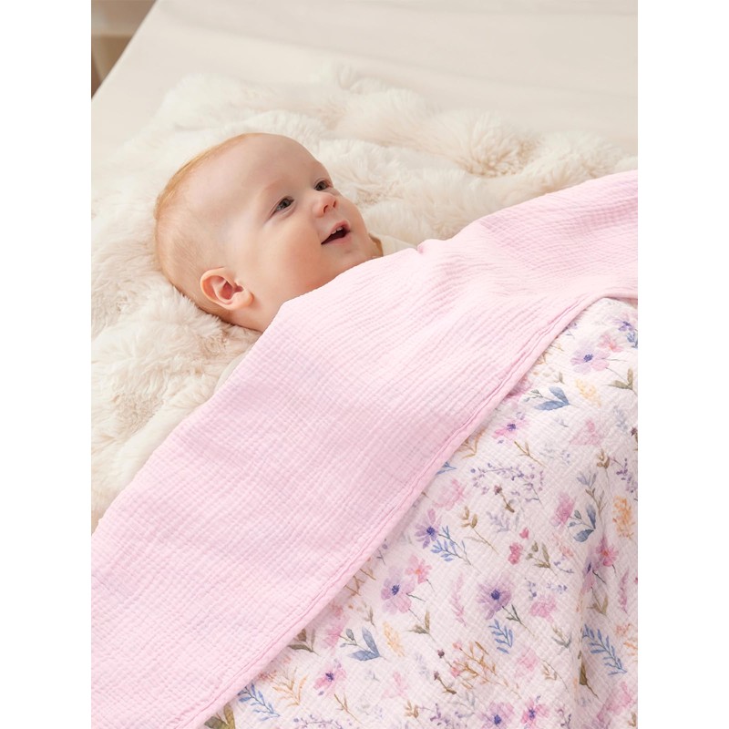 TILLYOU Set di 1 coperta in mussola a 4 strati,