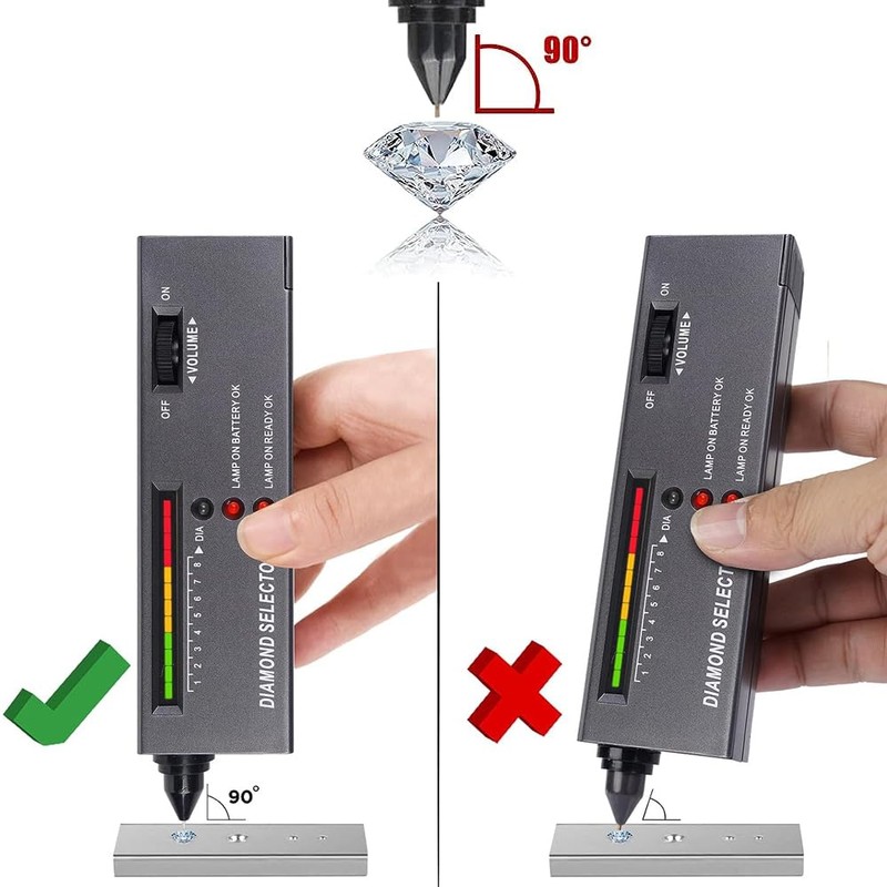 Diamond Tester, High Accuracy Diamond Tester Pen with LED Indicator