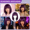 GALASALA Disfraz Mujer, Pelucas para Mujer Bob Corto con Flequillo