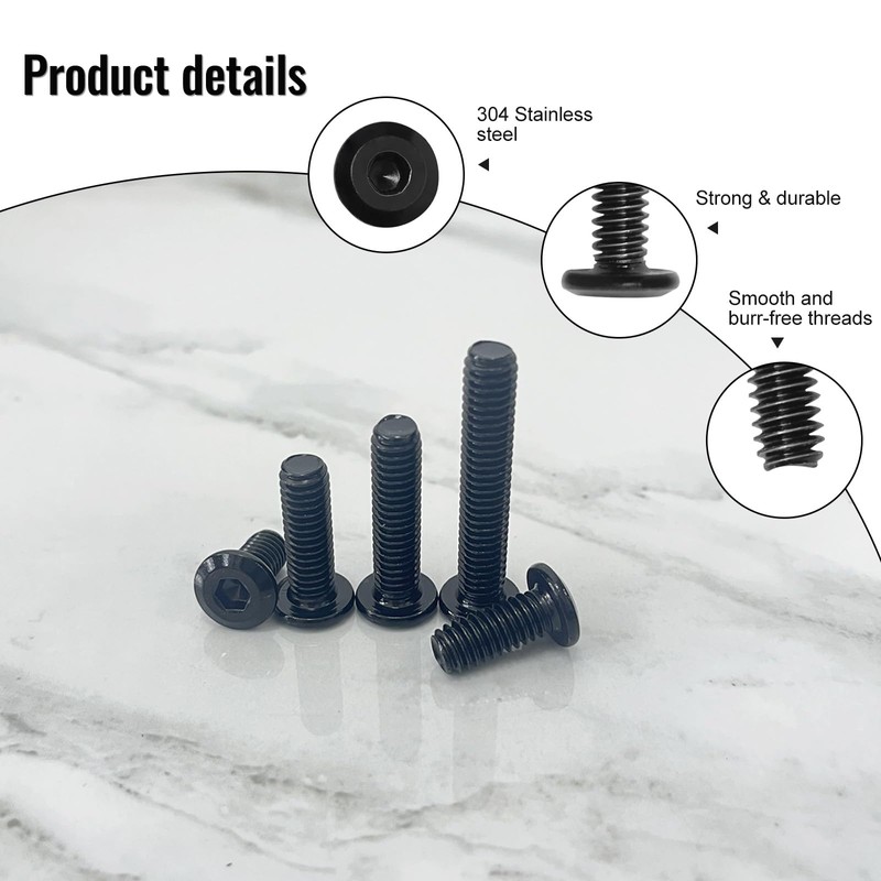 ITEHZTO 1/4-20 x 1 (25 Pack) Flat Head Hex Socket