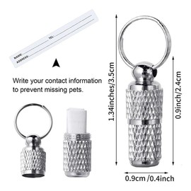 Pet ID Tags, Anti Loss Dog Collars, Anti Loss cat Collars, cat and Dog tag Buckets, pet Gifts, tag Supplies (Stainless Steel Silver)
