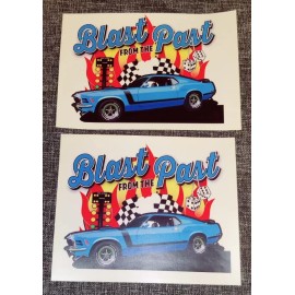 2 Ford Mustang "Blast from the Past" Fastback American Muscle Car Stickers Decal