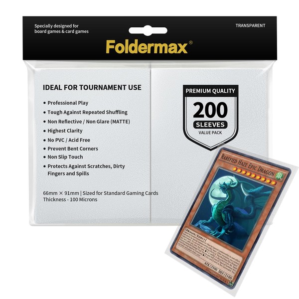 Foldermax Premium Clear Card Sleeves for Standard Sized Board Games