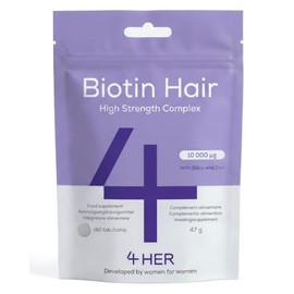 4 HER Biotin Hair Growth Supplement 10000 mcg Zinc & Selenium, 180 Tablets