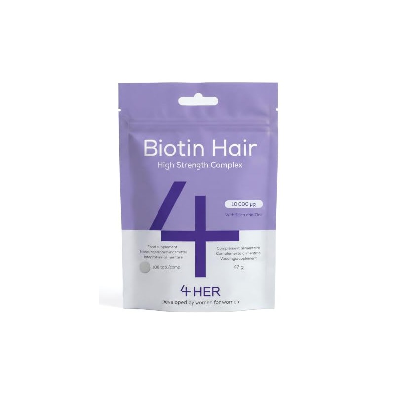 4 HER Biotin Hair Growth Supplement 10000 mcg Zinc &