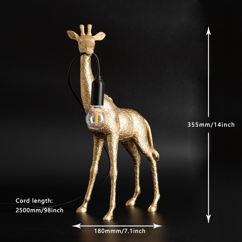 HTXRUCY Resin Giraffe Table Lamp Modern Giraffe Desk Light Fixture