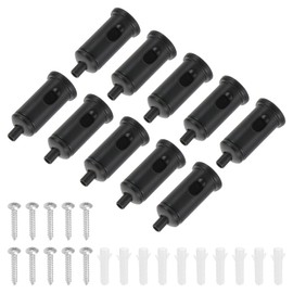 PATIKIL Cord Grip Connector 10 Set Adjustable Steel Wire Rope Cable Clamp with Base for Suspending Chandelier Panel Lamp Lighting Accessories, Black