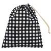 Handmade Workshop FUJITA Lunch Bag, Black x Gingham Checkered Pattern,