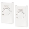 QCG White Double Pole Line Volt Thermostat Cover with Knob,