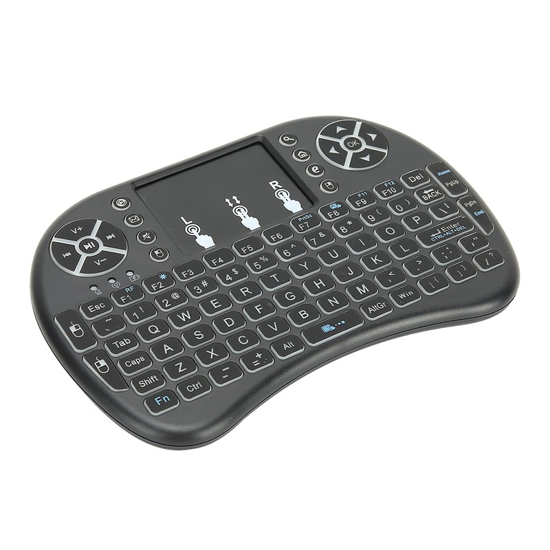 Mini Wireless Keyboard Backlit Black 2.4G RF 10-Meter Working Distance