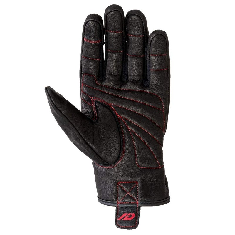 Yamashiro ID-004 CLASSIC Leather Gloves for Motorcycles, Red Stitching, XL
