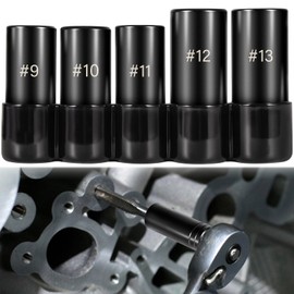 71670 Tap Socket Set For 5/8", 11/16", 3/4", 7/8" and 1" Taps, 1/2" Drive, Tap Socket Adapter For Larger, M.C.T.I. Standard Taps, 9 10 11 12 13 Tap Socket Wrench Set