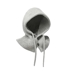MIUP00 Windproof Warm Hooded Scarf Hat,Balaclava Women Winter Hats,Ladies Autumn andWinter Knitted hat Pullover,Grey