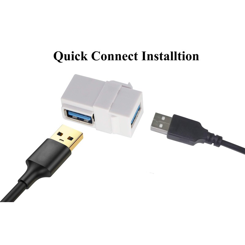 AAOTOKK Right Angle USB 3.0 Keystone Coupler 90 Degree USB
