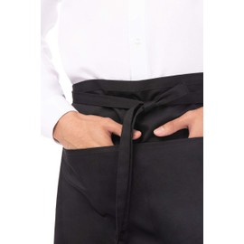 Chef Works mens Half Bistro Apron, Black, 19-Inch Length by 27.5-Inch Width US