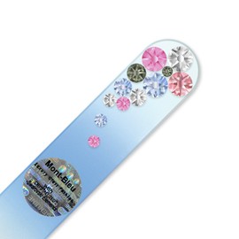 Mont Bleu Crystal Nail File hand decorated with crystals - Handbag Size - Hand Made - Czech Tempered Glass