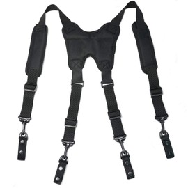 MELOTOUGH Tactical Harness Tactical Suspenders 1.5 inch Police Suspenders for Duty Belt (Black) X-Large
