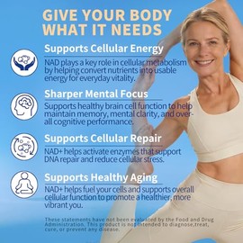 Suplemento NAD de 1000 mg, suplemento liposomal NAD+ con resveratrol, glutatión y astaxantina – Apoya la salud celular, la resistencia y el envejecimi