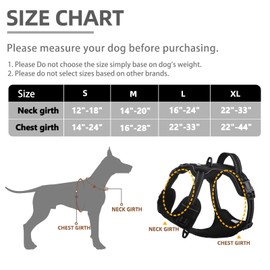 PUPTECK No Pull Dog Harness Medium Sized, Adjustable Reflective Dog Harness with Handle Easy Control, Comfortable Soft Padded Pet Vest Harness for Medium Dogs, Black M