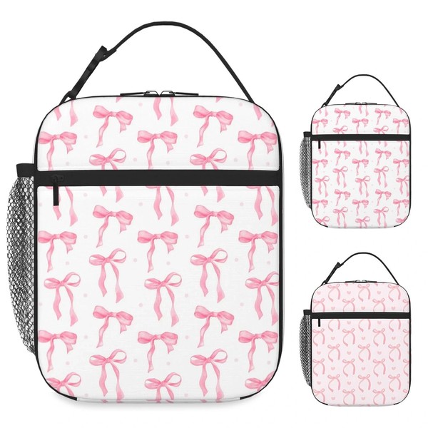 Vexilon Bow Lunch Bag, Reusable Insulated Lunch Bag, Leak-Proof Thermal