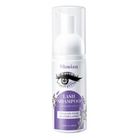 Shmian 2.11 fl.oz / 60ml / Eyelid Foaming Cleanser, Lavender Eyelash Extension Shampoo, Gentle Lash Shampoo for Extensions & Natural Lashes
