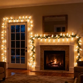 JinBest Warm White LED Replacement Bulbs(25-Pack), UL Listed for Shatterproof E17 Candelabra & C9 Christmas String Lights, for Indoor and Outdoor Use.