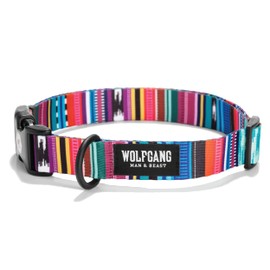 Wolfgang Adjustable Dog Training Collars, Durable & Easy to Clean Nylon Dog Collar with Quick Clip Buckles, for Training & Daily Use Made in USA, Quetzal Print, (1 Inch x 12-18 Inch)