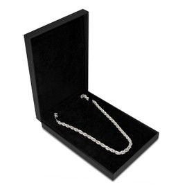 Novel Box Black Jewelry Box for Necklace 5.5x8x1.87 Inches - Necklaces Gift Box for Proposal Wedding Engagement - Faux Leatherette Jewelry Display Box - Gift Presentation Boxes for Necklaces