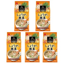 Aszac Foods Ginger and Root Vegetable Soup, 0.2 oz (5 g) x 4 x 5 Bags
