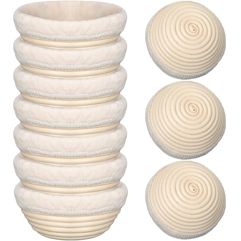 Irenare 10 Pcs Bread Banneton Proofing Basket Round Dough Sourdough