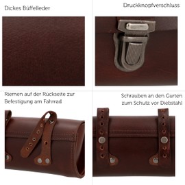 Gusti Raymond P. Women's and Men's Leather Saddle Bag Accessories Bicycle Anti-Theft Saddle Vintage Retro Anti-Theft Brown